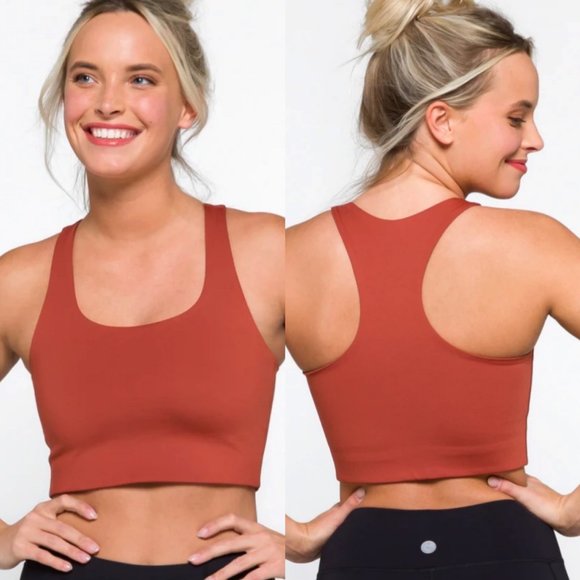 girlfriend collective Other - girlfriend collective Earth Paloma Burnt Orange Racerback Longline Sports Bra